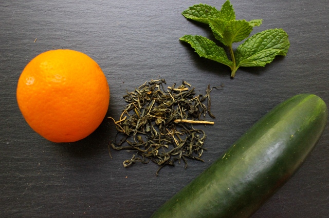 orange cucumber mint green tea